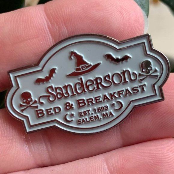 Jewelry - Brand new Hocus Pocus inspired enamel pin "Sanderson Bed and Breakfast"